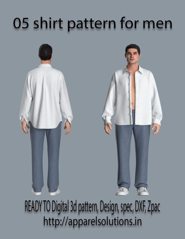 #05 shirt pattern for men's wear