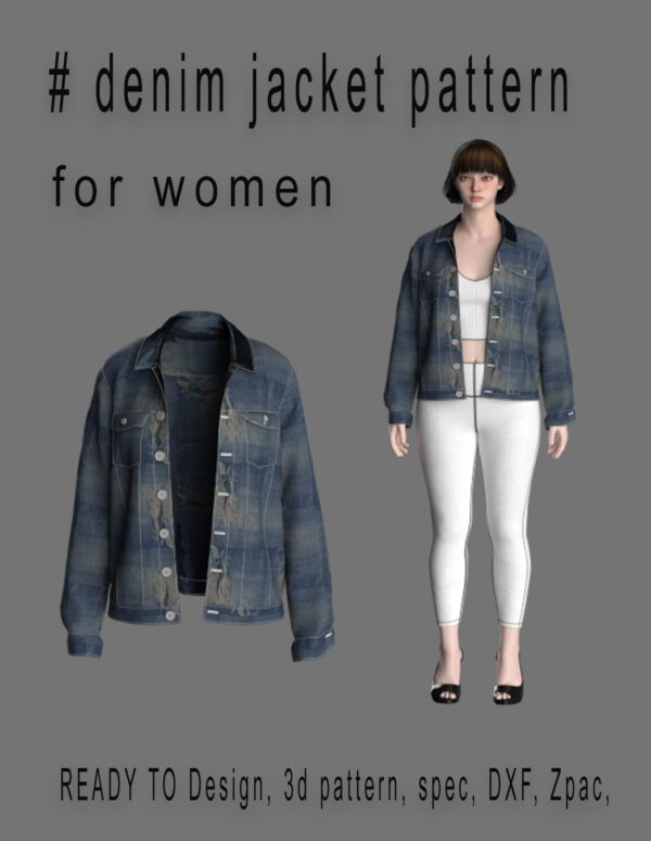 #01 Denim jacket pattern for missy