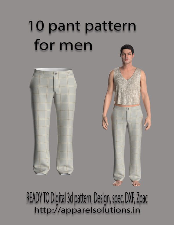 #10 pant pattern for men's wear