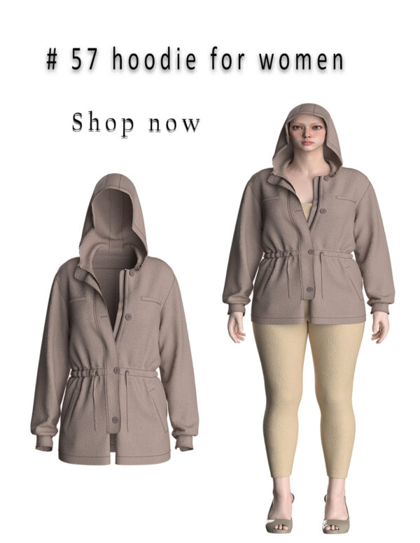 57 hoodie jacket pattern dxf aama for women