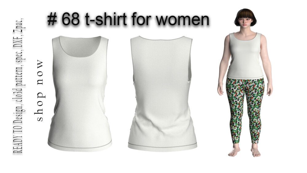 68 t-shirt pattern for women's wear