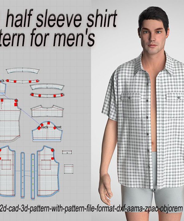 #11half sleeve shirt pattern for men's