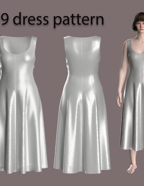 59 dress dxf pattern for women