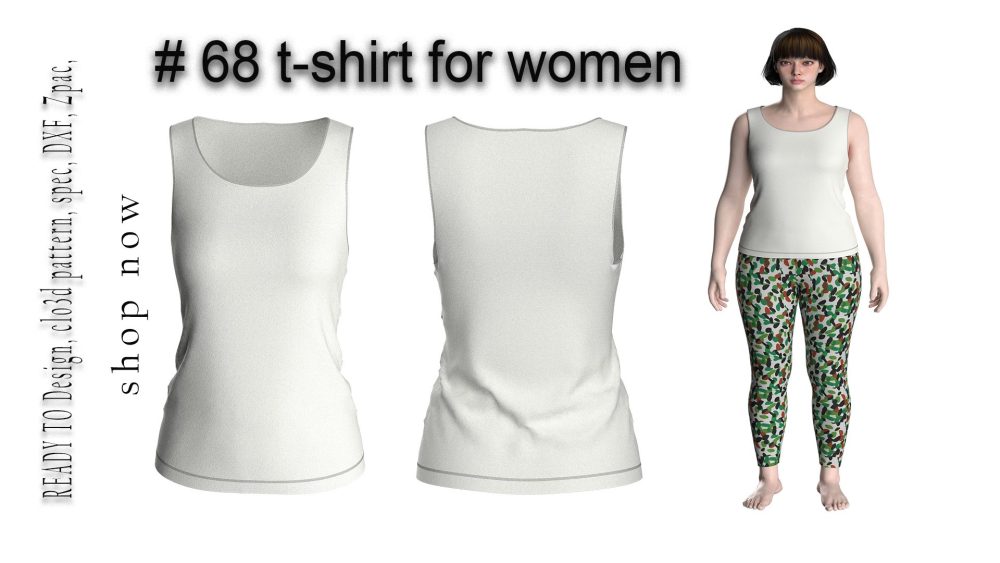 68 t-shirt pattern for women's wear