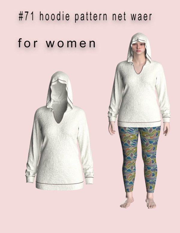 #71 hoodie pattern net for women's wear