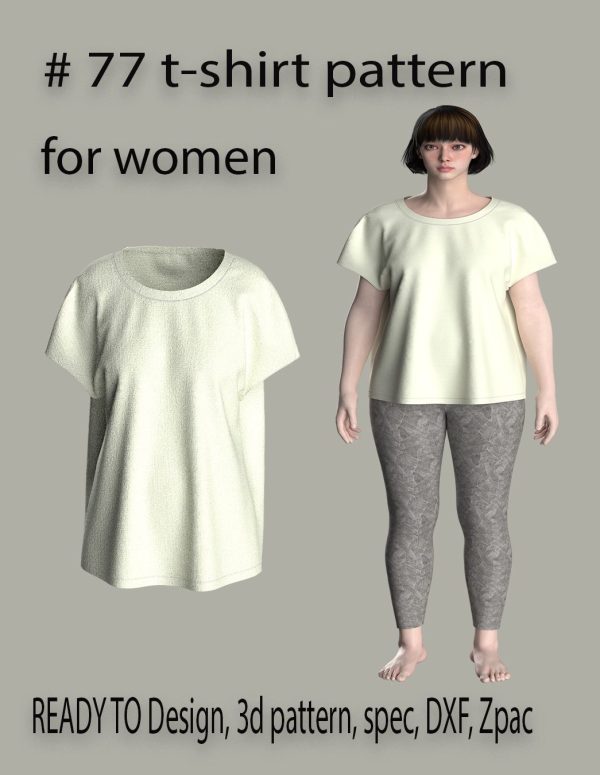 77 t-shirt pattern for women's wear