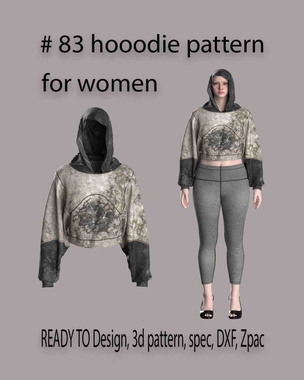 # 83 hoodie Dxf pattern for women