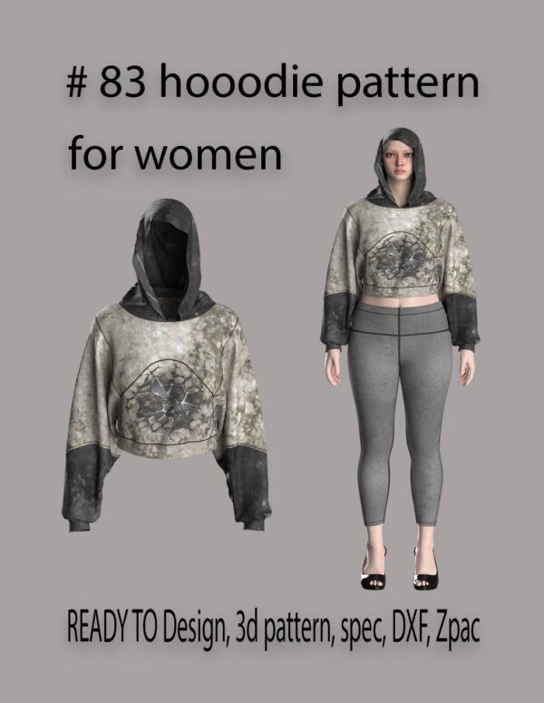 # 83 hoodie Dxf pattern for women