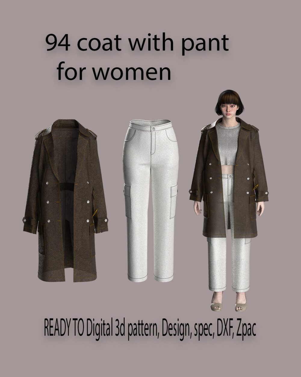 94 coat with pant pattern for women