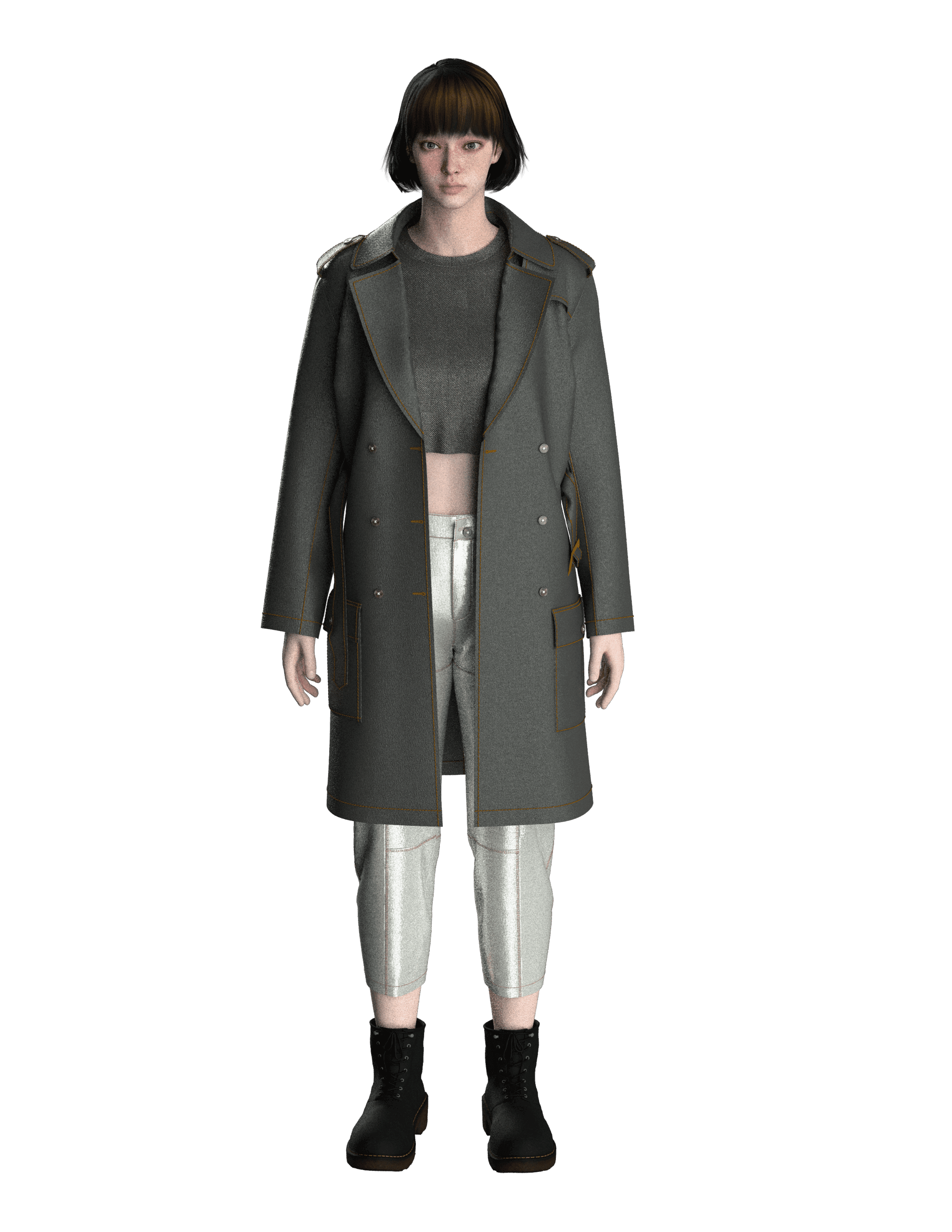 93 coat with capri pant for women - Image 2