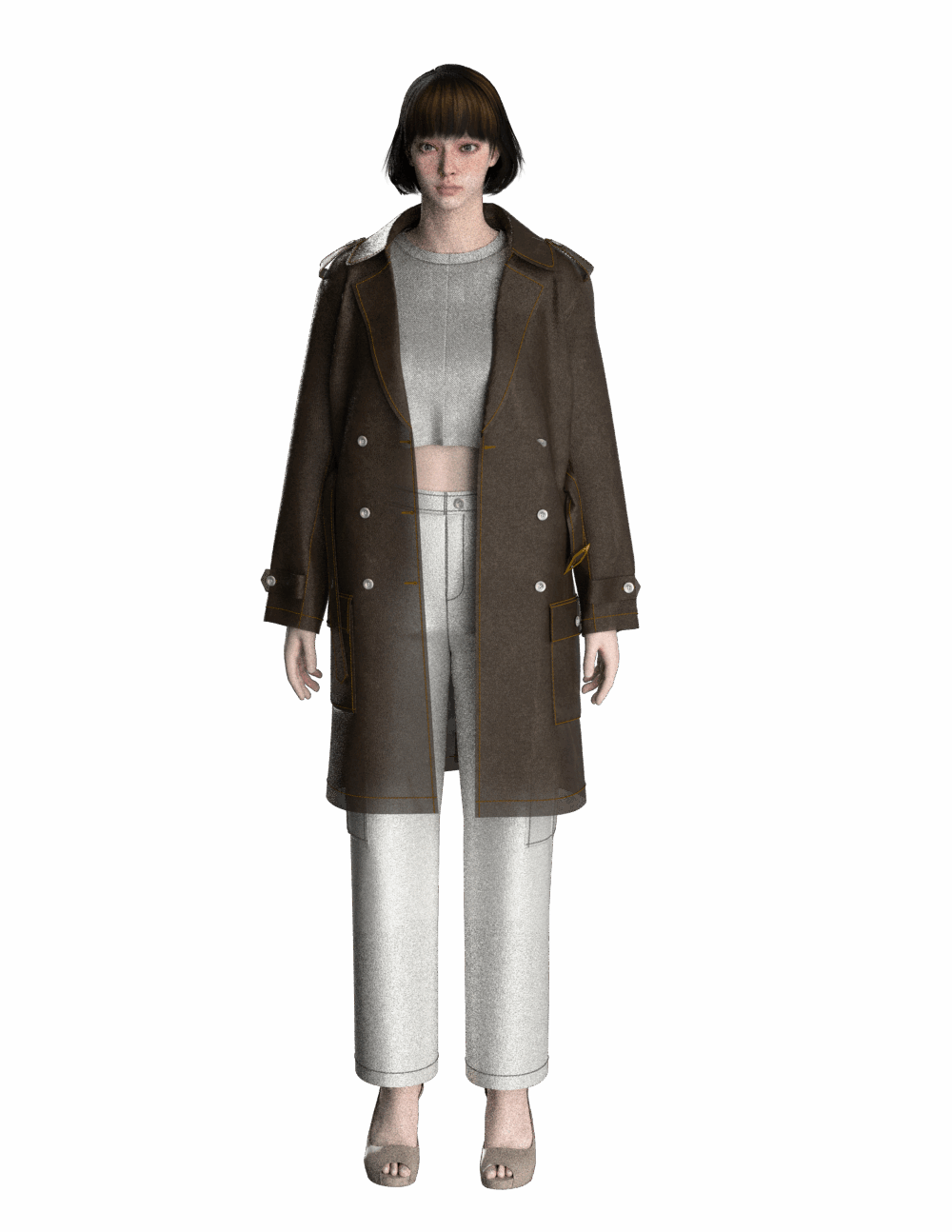 94 coat with pant pattern for women - Image 2