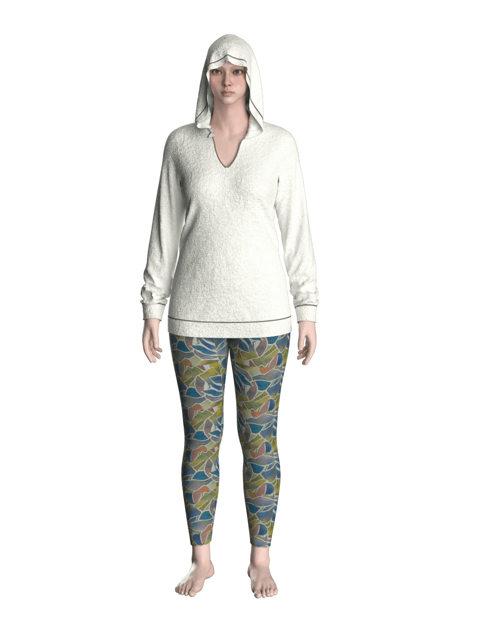 #71 hoodie pattern net for women's wear - Image 2