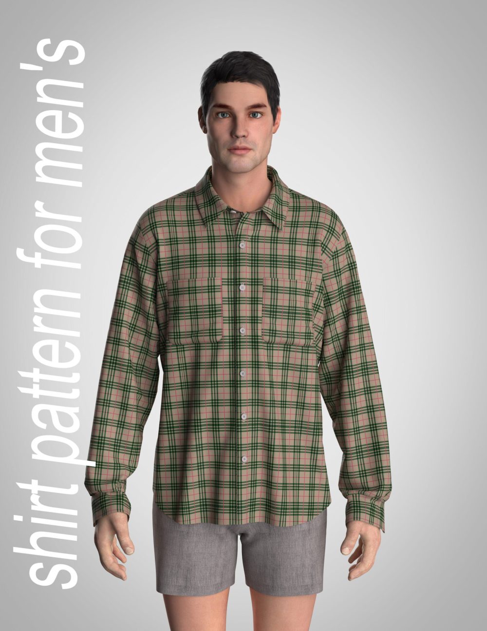 #45 Shirt pattern long sleeve for men's - Image 3