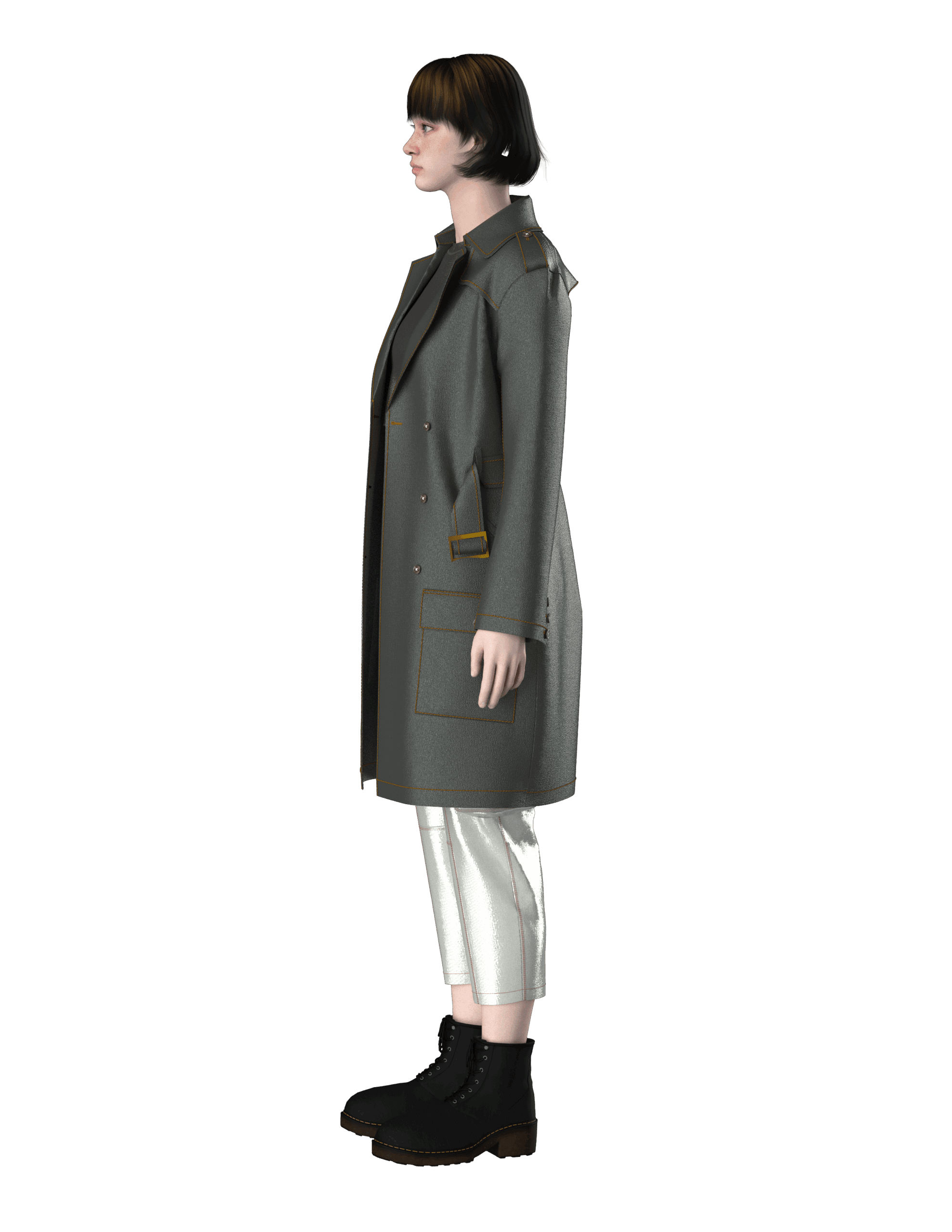 93 coat with capri pant for women - Image 4
