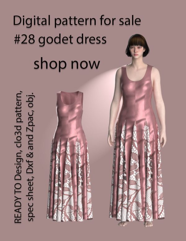 #28 godet dress pattern for women