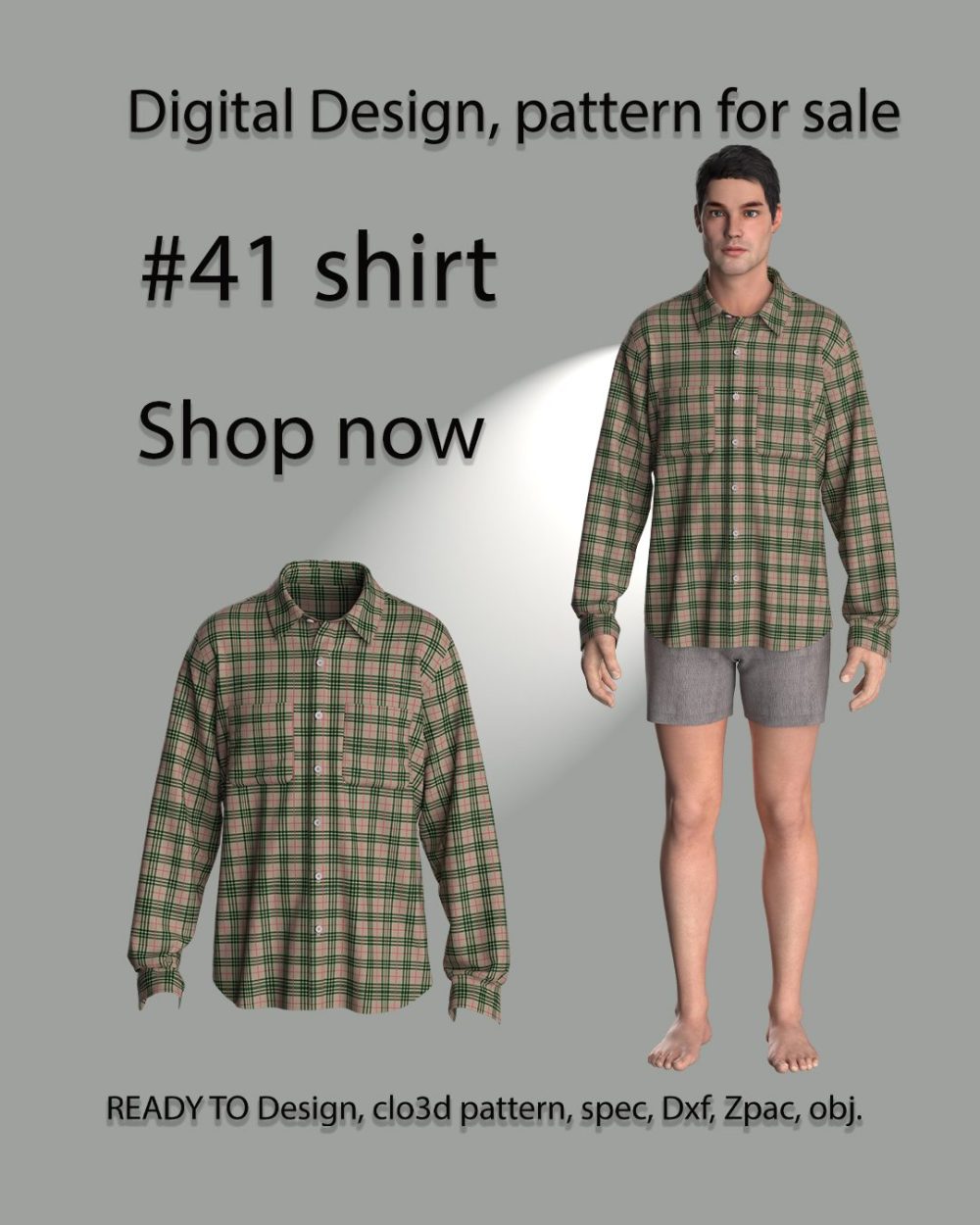 #41 shirt pattern for mens wear