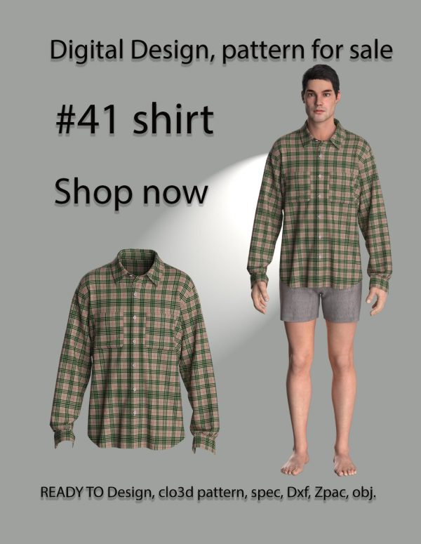 #41 shirt pattern for mens wear