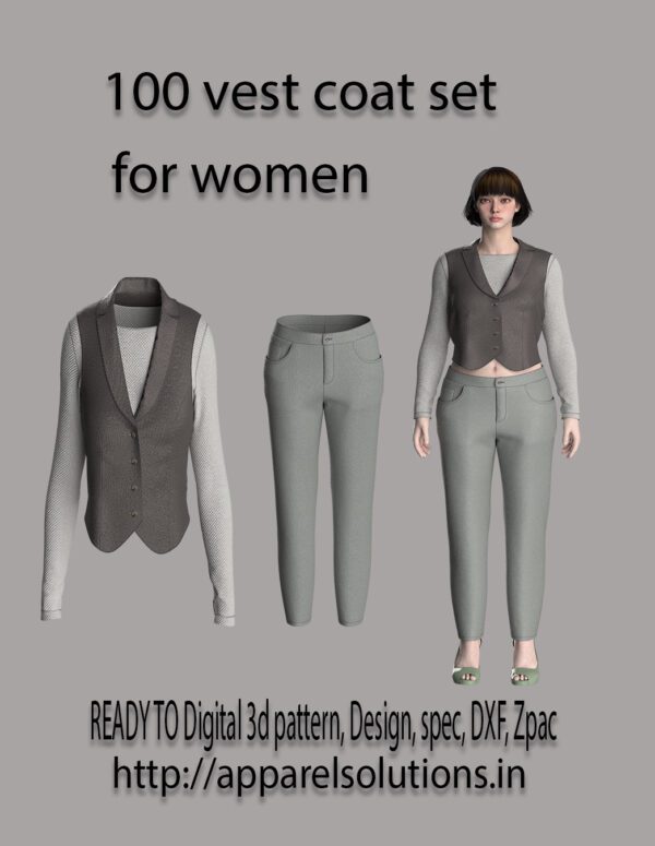 100 vest coat set pattern for women
