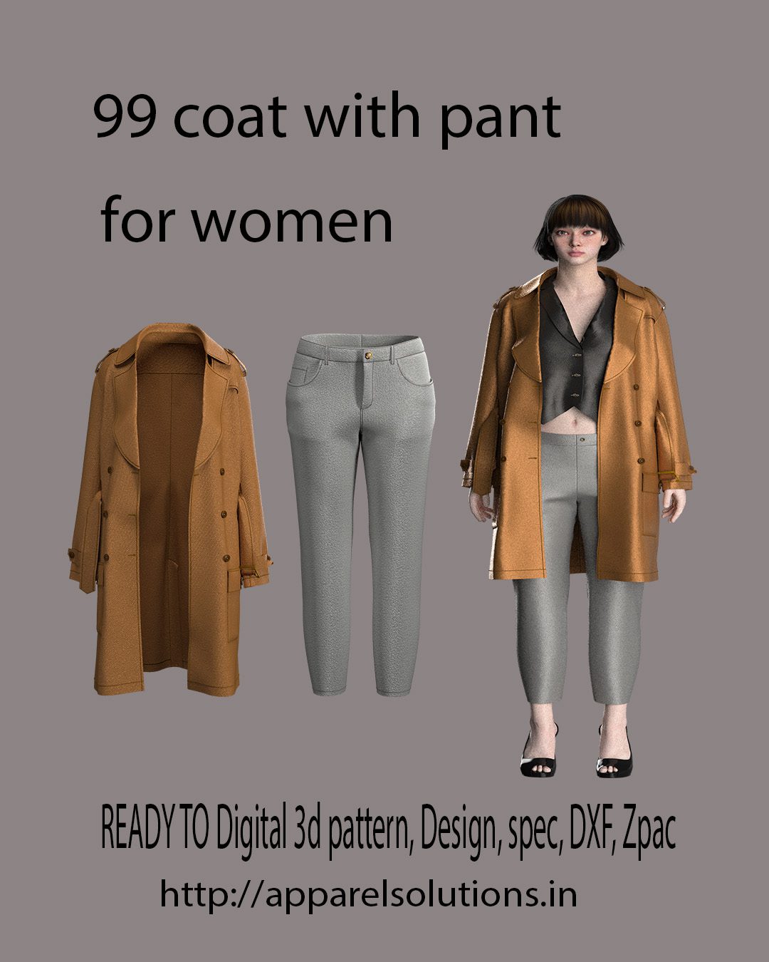 99 coat set pant pattern for women