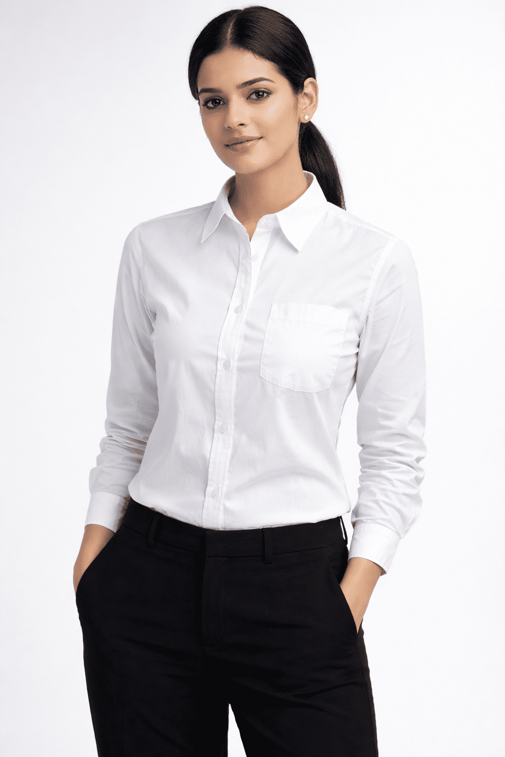 02 white shirt pure 100% cotton for women wear